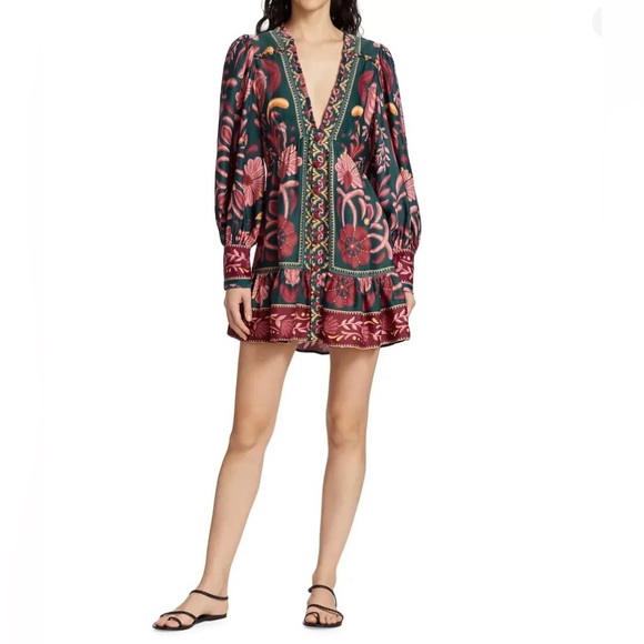 Seashell Tapestry Mini Dress $225 NWT - M - Picture 1 of 8